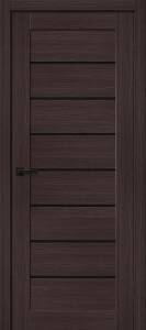 Межкомнатная дверь Bravo Браво-22 полотно Wenge Melinga, cтеклянная вставка Black Shine 700x2000