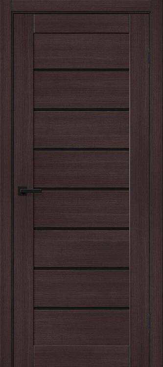 Межкомнатная дверь Bravo Браво-22 полотно Wenge Melinga, cтеклянная вставка Black Shine 700x2000