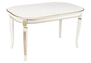 Стол Woodville Romeo 438325 молочный/патина золото 130(170)x85x75