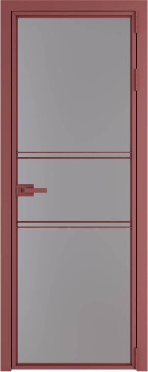 Межкомнатная дверь Profil Doors 2 AX цвет профиля Красный антрацит, стекло безопасное 6 мм монохром серый 800x2000