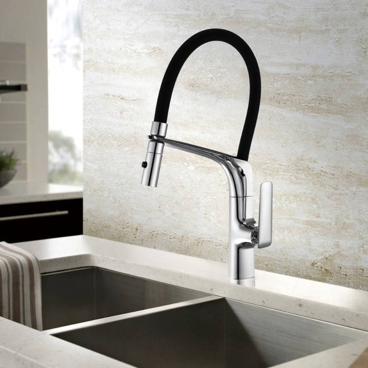 Смеситель для кухни Vincea VKF-115CH с гибким изливом, хром