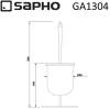 Ершик SAPHO SIMPLE LINE для унитаза, напольный, круглый, хром фото 3