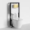 Комплект Wasserkraft Vils 56TLT.010.ME.MG03.H002 унитаз подвесной, белый, сиденье микролифт, с инсталляцией, кнопка матовое золото фото 2