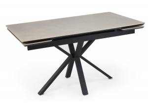 Стол Notta Старлайт 622893 carmen light grey, черный 140(200)x80x75