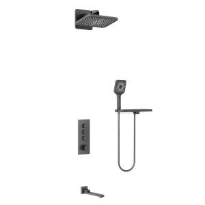 Душевой комплект Vincea VSFW-433TI4RGM вороненая сталь, встраиваемый, с термостатом