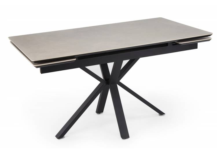 Стол Notta Старлайт 622893 carmen light grey, черный 140(200)x80x75