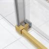 Душевая дверь в нишу Vincea Slim Soft VDS-1SS130CLG 1300x2000, профиль брашированное золото, стекло прозрачное фото 4