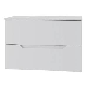 Тумба с раковиной Orange Line Li-70Tuw+Ra подвесная, белый матовый