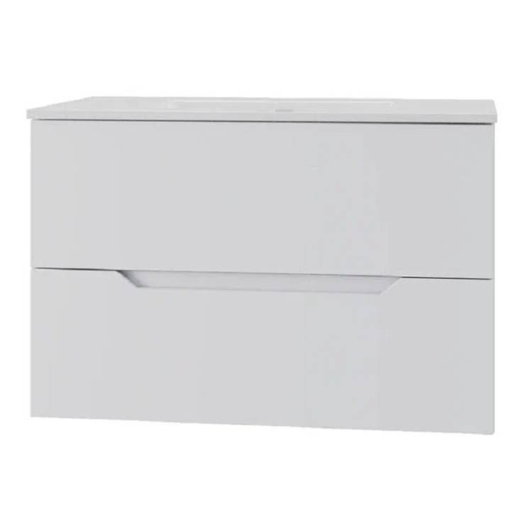 Тумба с раковиной Orange Line Li-70Tuw+Ra подвесная, белый матовый