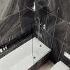 Шторка на ванну MaybahGlass MGV-62-5у стекло прозрачное, профиль хром матовый, 1400x400 фото 3