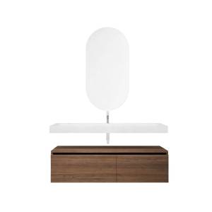 Мебель для ванной Armadi Art Flat 140 подвесная, dark oak, 2 тумбы 60 и 80