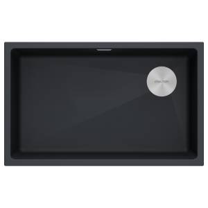 Мойка кухонная Paulmark Lumi 74Uni-Skew LU74SK-AN Антрацит, 76x44