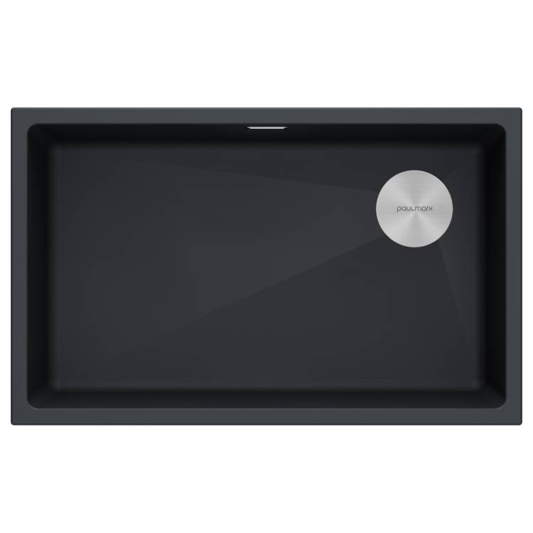 Мойка кухонная Paulmark Lumi 74Uni-Skew LU74SK-AN Антрацит, 76x44