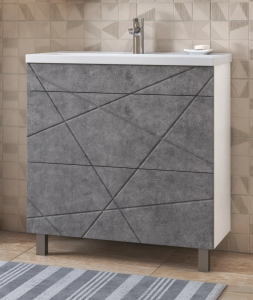 Тумба с раковиной Vigo Geometry 800-0-2 tn.GEO.9696.80.2Y бетон, раковина Neo