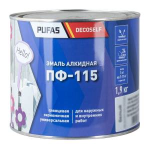 Эмаль Pufas Decoself ПФ-115 белая 1.9 кг