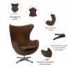 Кресло Bradex Home Egg Style Chair RF 0723 коричневый, натуральная кожа фото 11