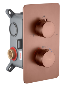 Смеситель для душа Boheme Cell 134-2-BRB с термостатом, 2-х проходной, Brushed Bronze