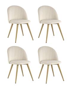 Набор из 4 стульев Stool Group Лион Страйпс DC-69030G HLR-2 X4 кремовый