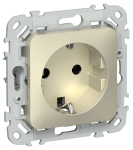 Розетка 1-местная с заземлением IEK Flite FI-R11-16-1-K37 шампань