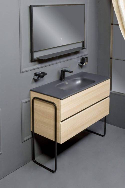 Тумба под раковину Armadi Art Vallessi 837-080-L 80x46 см light oak матовый 2 полки