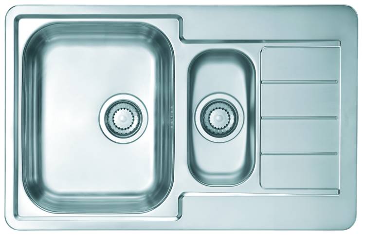 Мойка кухонная Alveus Line 70 1065684 Nat-90 с сифоном, 79x50