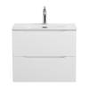 Тумба с раковиной BelBagno MARINO-CER-MINI-600-2C-SO-BL-P подвесная, Bianco Lucido, 51.6x61x40