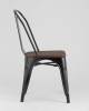 Набор из 6 стульев Stool Group Tolix YD-H440B-W LG-01 X6 черный глянцевый, темное дерево фото 5