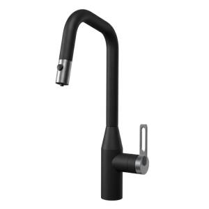 Смеситель для кухни Granula GR-8171 шварц, с выдвижным изливом