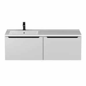 Тумба с раковиной Uperwood Tanos подвесная, левая, белая, графит, 120 см Тумба с раковиной Uperwood Tanos подвесная, левая, белая, графит, 120 см