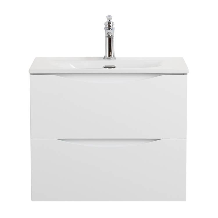Тумба с раковиной BelBagno MARINO-CER-MINI-600-2C-SO-BL-P подвесная, Bianco Lucido, 51.6x61x40