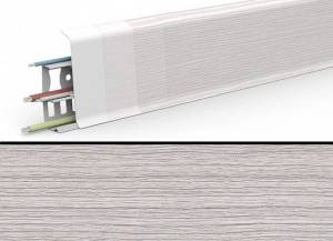 Плинтус Ideal Деконика D85 253 Ясень Серый 2200x85x22