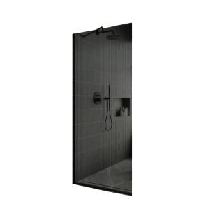 Душевая перегородка MaybahGlass MGD-698-6у 79x195, стекло графит 8 мм, профиль черный