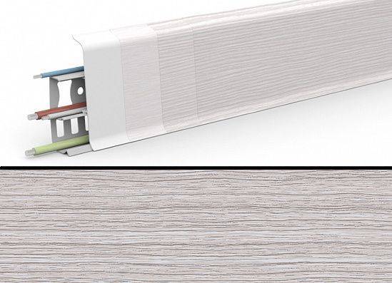 Плинтус Ideal Деконика D85 253 Ясень Серый 2200x85x22