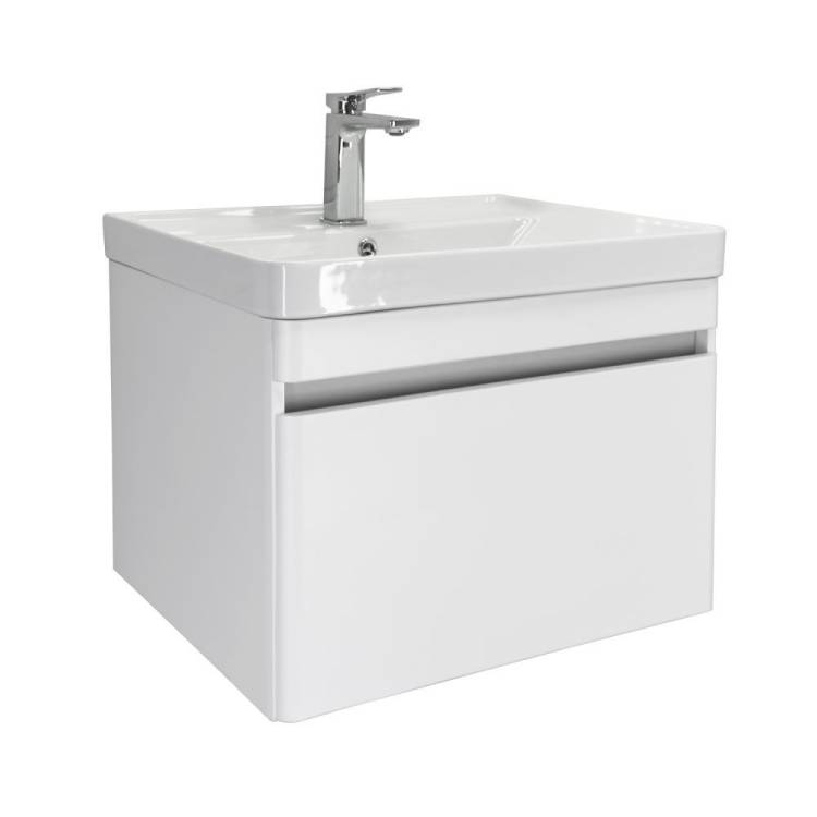 Тумба с раковиной Comforty Валдай-60П 00-00020674 белый матовый