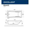Акриловая ванна Excellent Palace 170x75 "NANO" (хром) фото 3