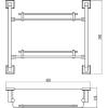 Полка прямая двойная (стеклянная) 40 см Savol 95 S-09522 хром фото 2