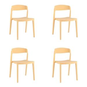 Набор из 4 стульев Stool Group Moris SL-7089 yellow 70139 X4 бледно-желтый, пластик