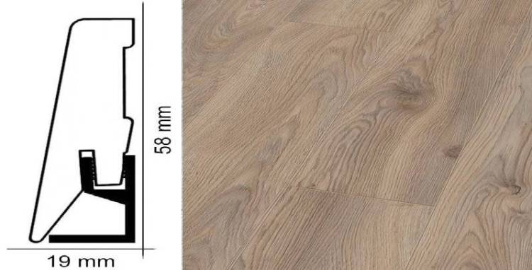 Плинтус Kronotex ktex1 Дуб макро бежевый Бежевый 2400x58x19