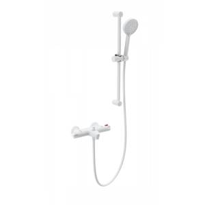 Смеситель для ванны Wonzon & Woghand WW-C2001-A-MW термостатический, с душевым гарнитуром, белый матовый