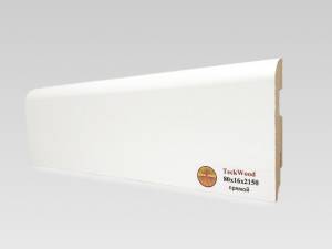 Плинтус МДФ TeckWood Белый прямой (под покраску) 2000x80x16