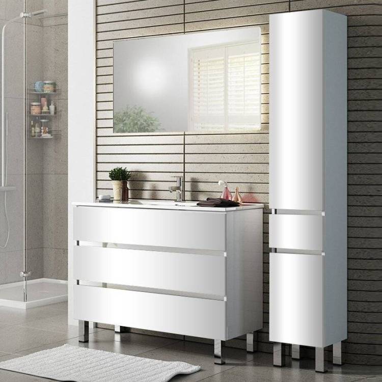 Мебель для ванной Sanvit Кубэ-3 90 белый глянец
