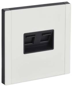 Розетка телефонная RJ11+Ethernet RJ45 IEK Forte&Piano FP-KT20-O-1-M-K01 белый