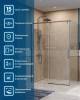 Душевой уголок BelBagno SOFT_CLOSE-1-AH-1-140/80-C-GM профиль оружейная сталь, стекло прозрачное, 140x80x200 фото 10