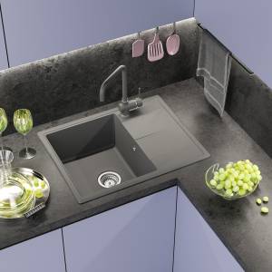 Мойка кухонная Misty Титан TIT-65х51-04 серый шелк, 65x51