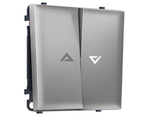 Комплект механизма 2-клавишного выключателя Ambrella Volt Sigma MS504455 сталь матовый