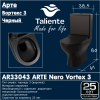 Унитаз-компакт Taliente Arte Vortex 3 AR33043 Nero безободковый, сиденье микролифт, черный матовый фото 4