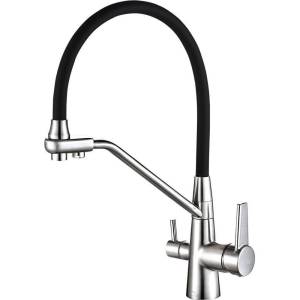 Смеситель для кухни Zorg Steel Hammer SH 903-6 Cr с гибким изливом