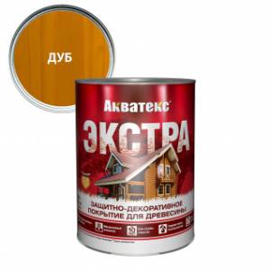 Защитно-декоративное покрытие для древесины Акватекс Экстра полуглянцевое дуб 0.8 л