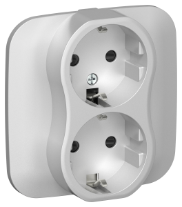 Розетка 2-местная с заземлением и шторками IEK Flite FI-R24A-16-1-K47 алюминий