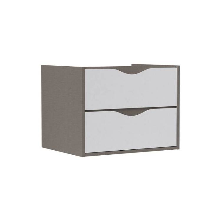 Тумба под раковину Equil Smile tpSMILE60.2Y-04 подвесная, белый, серый, 59.4x46.6